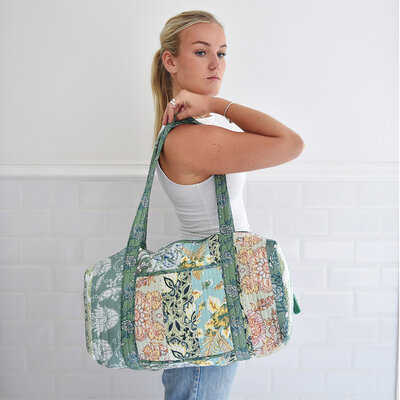 Powell Craft Canvas Duffle Bag Floral green