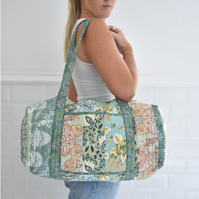 Powell Craft Canvas Duffle Bag Floral green