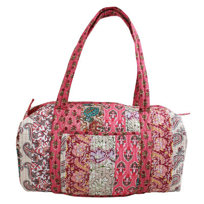Powell Craft Canvas Duffle Bag Floral red