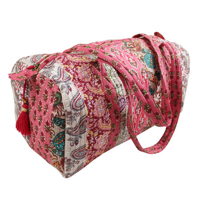 Powell Craft Canvas Duffle Bag Floral red