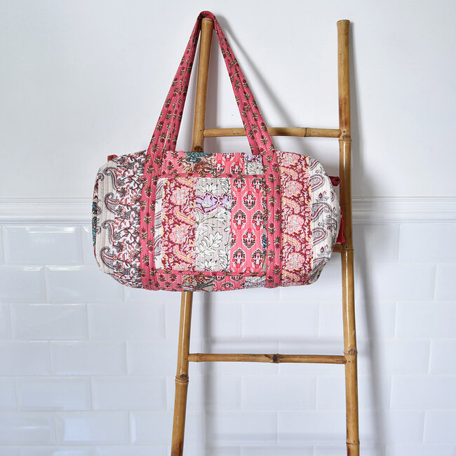 Canvas Duffle Bag Floral red