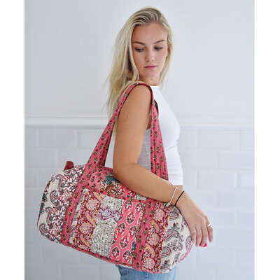 Powell Craft Canvas Duffle Bag Floral red
