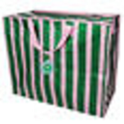 Rex London Jumbo bag Pink With Green Stripe