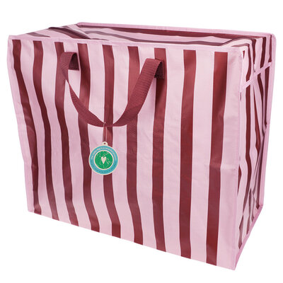 Rex London Riesentasche Pink With Brown Stripe