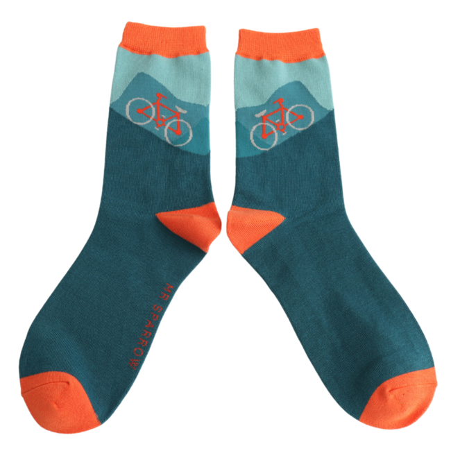 Mens Socks Bamboo Hill Climb teal