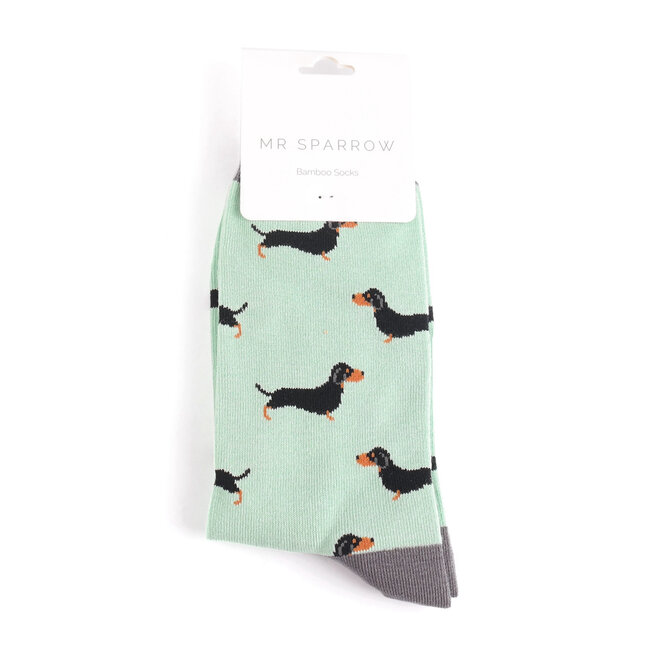 Männer-Socken Bamboo Little Sausage Dogs mint