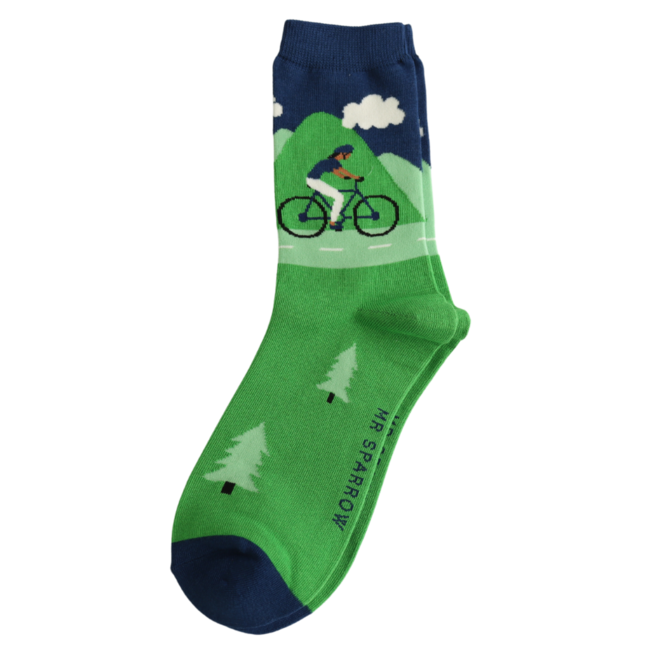 Männer-Socken Bamboo Mountain Biking navy