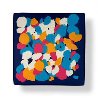 M&K Collection Schal Square Floral Brushstroke navy