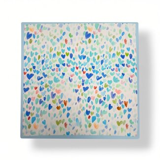 M&K Collection Schal Square Multi Heart blue