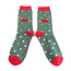 Mens Socks Bamboo Festive Sausage Dogs dark green