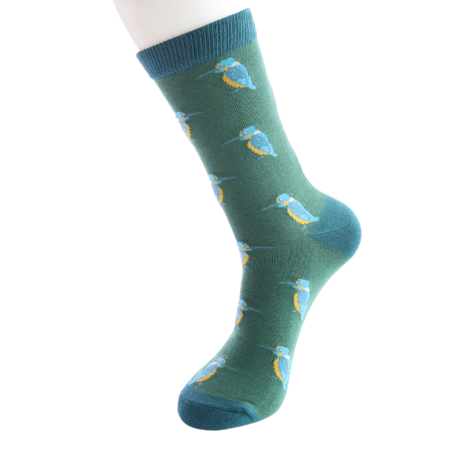Mens Socks Bamboo Kingfishers green