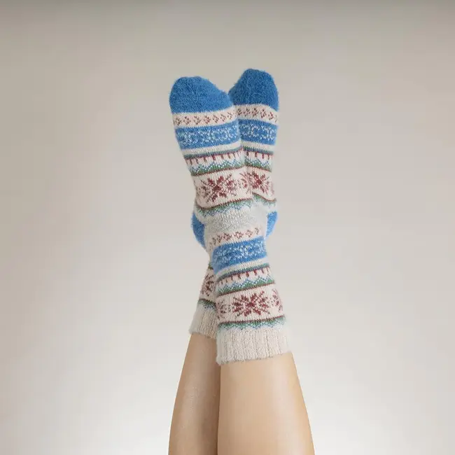 Socks Woolmix Scandi fawn/blue