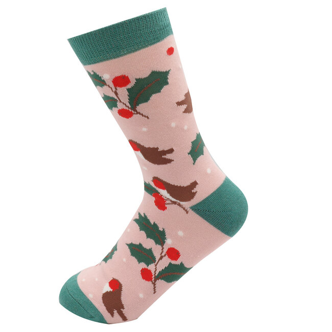 Socks Bamboo Winter Hedgerow dusky pink