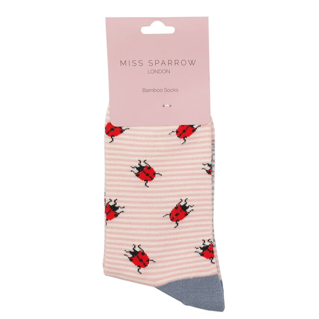 Socks Bamboo Ladybirds dusty pink