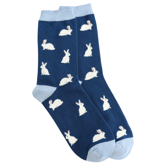 Mens Socks Bamboo Rabbits navy