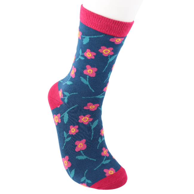 Socken Bamboo Petite Flowers navy