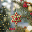 Felt Christmas Hanger Ster Embroidery lichtgroen rood