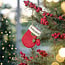 Filz Weihnachtshänger Wantje Holly Berry rood