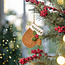 Sjaal met Verhaal Felt Christmas Hanger Wantje Holly Berry bruin