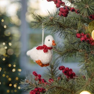 Sjaal met Verhaal Felt Christmas Hanger Gans Sjaal rood