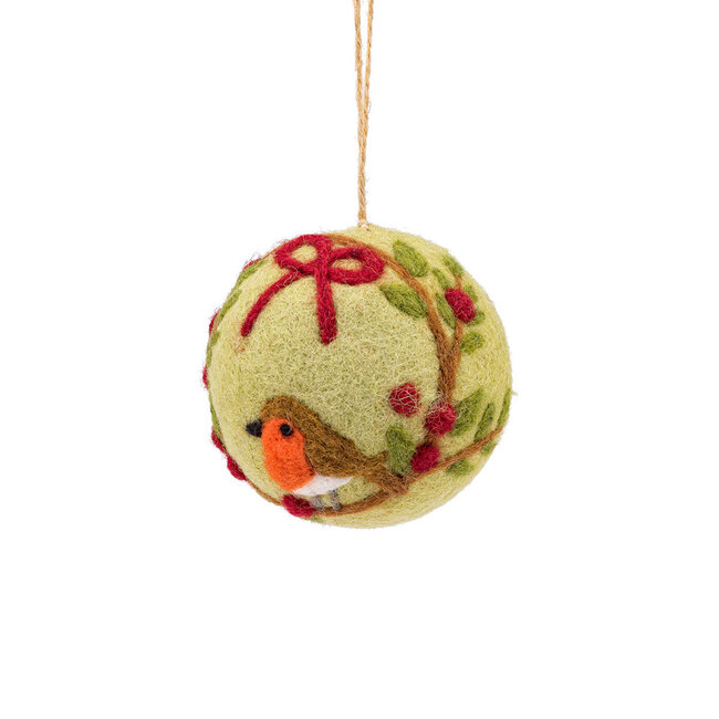 Felt Christmas Hanger Bal Englisch Christmas Roodborstje