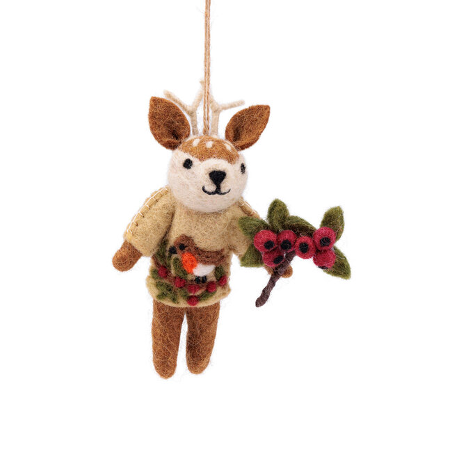 Felt Christmas Hanger Hert Englisch Christmas beige