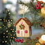 Sjaal met Verhaal Filz Weihnachtshänger Huisje English Christmas beige