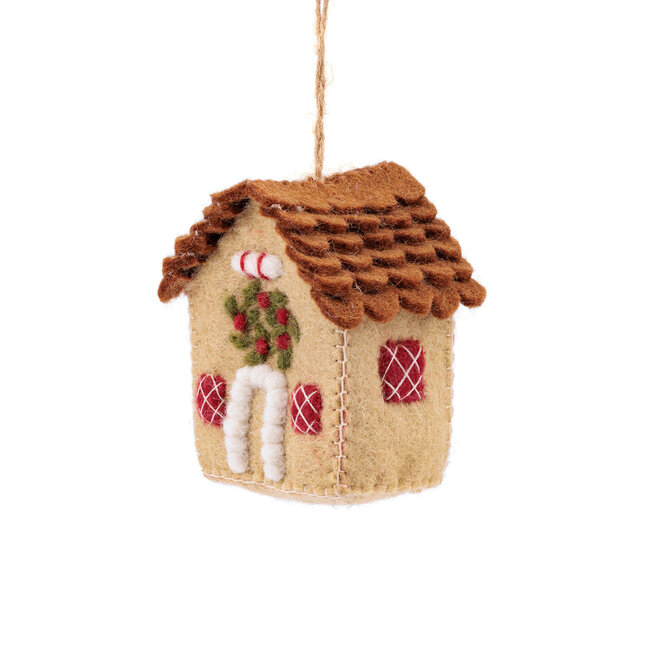 Felt Christmas Hanger Huisje English Christmas beige