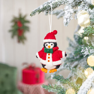 Sjaal met Verhaal Felt Christmas Hanger Pinguin Kerstman Jolly Christmas