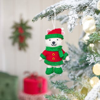 Sjaal met Verhaal Felt Christmas Hanger Ijsbeer Kerstman Jolly Christmas