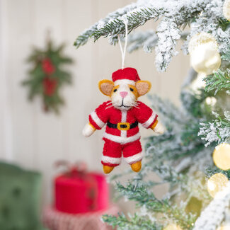 Sjaal met Verhaal Felt Christmas Hanger Kat Kerstman