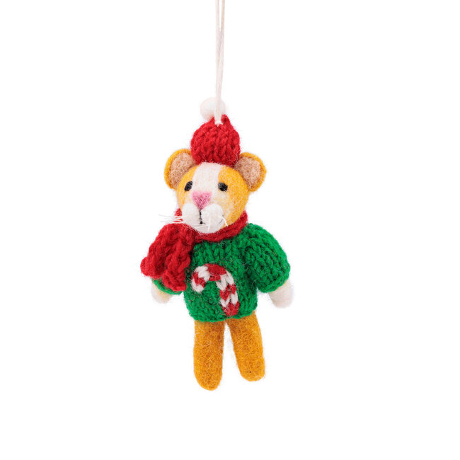 Felt Christmas Hanger Kat Kersttrui Candystick