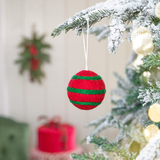 Sjaal met Verhaal Filz Weihnachtshänger Bal Streep Rood Jolly Christmas