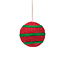 Felt Christmas Hanger Bal Streep Rood Jolly Christmas