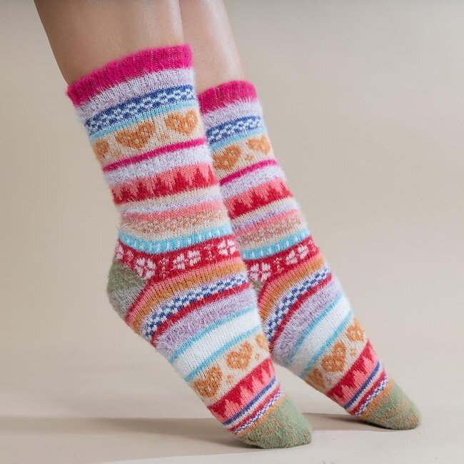 Socks Woolmix Multicoloured red
