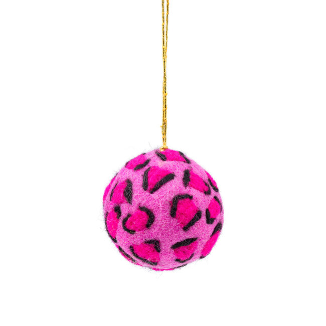 Filz Weihnachtshänger Bal Panter roze