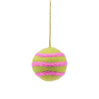 Sjaal met Verhaal Felt Christmas Hanger Bal Streep Groen Kitschmas