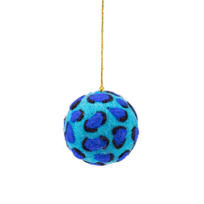 Felt Christmas Hanger Bal Panter turquoise