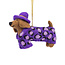 Felt Christmas Hanger Teckel Panter paars