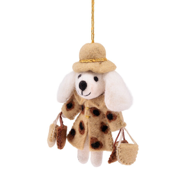 Felt Christmas Hanger Poedel Shopaholic beige