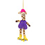 Felt Christmas Hanger Giraffe Rollerskates paars
