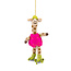 Felt Christmas Hanger Giraffe Rollerskates fuchsia