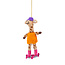 Filz Weihnachtshänger Giraffe Rollerskates oranje