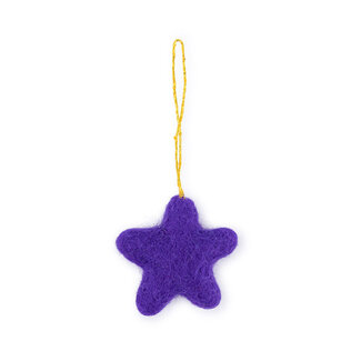 Sjaal met Verhaal Felt Christmas Hanger Ster Kitschmas paars