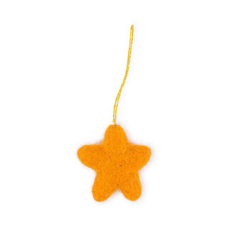 Sjaal met Verhaal Filz Weihnachtshänger Ster Kitschmas oranje