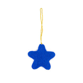 Sjaal met Verhaal Felt Christmas Hanger Ster Kitschmas blauw