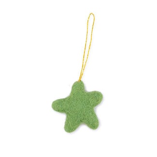 Sjaal met Verhaal Felt Christmas Hanger Ster Kitschmas groen