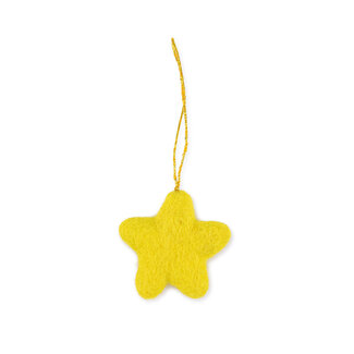 Sjaal met Verhaal Felt Christmas Hanger Ster Kitschmas geel