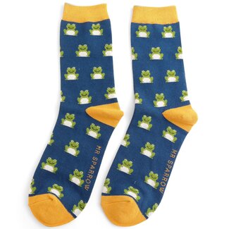 Miss Sparrow Mens Socks Bamboo Frogs navy