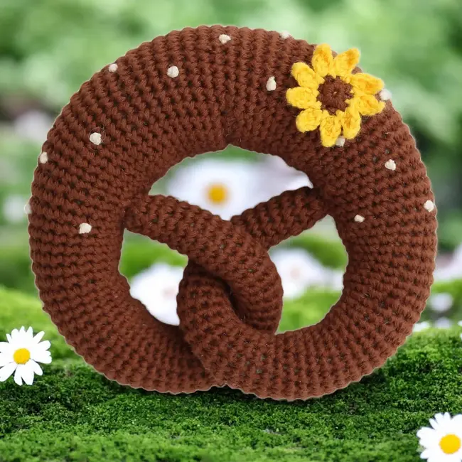 Baby-Rassel Brezel Sonnenblume (BIO)